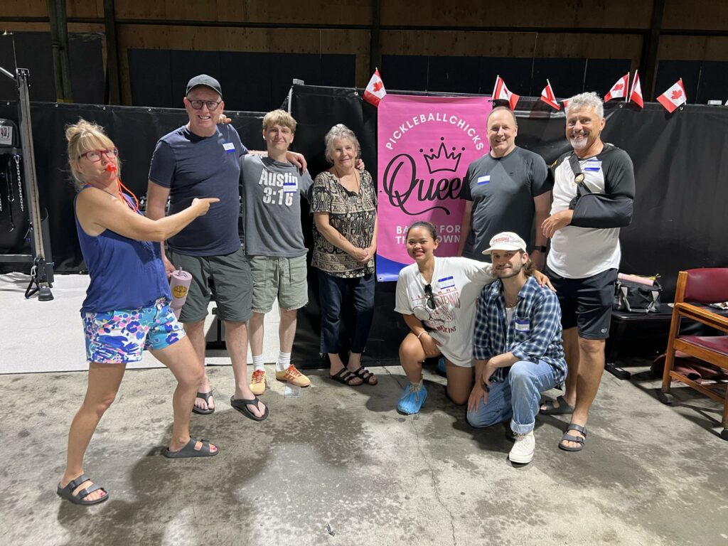 A photo of PickleballChicks volunteers at pickleball tournament in Ontario, Canada